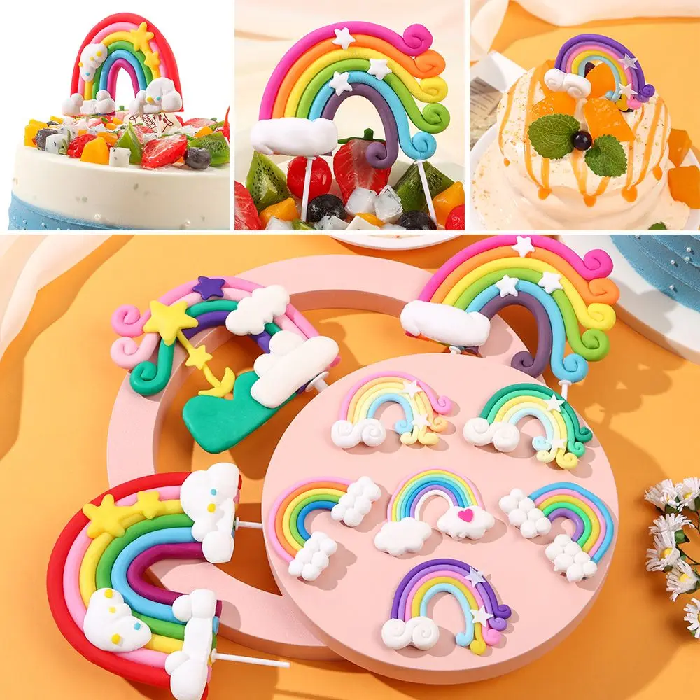 

Разноцветные радужные украшения для торта разных размеров, разноцветные радужные стильные украшения для дня рождения, свадьбы, вечеринки, ...