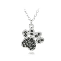 lucky cute personality animal pet dog paw zircon pendant necklace love woman mother girl gift wedding blessing jewelry