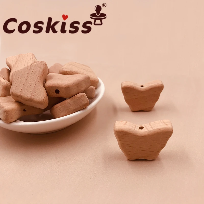 

Coskiss 10 шт. бусины из пищевого дерева Буковые деревянные облака животные бусины сделай сам для прорезывания зубов и кормления мамы, ожерелье ...