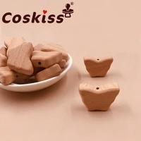 coskiss 10pcs food grade wood bead beech wooden clouds animal beads diy teething nursing mom necklace jewelry making teethers
