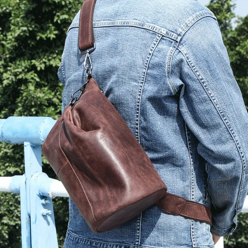 

2020 New Genuine Leather Men's Messenger Bag Vintage Shoulder Bags For Ipad Mini High Quality Male Business Travel Crossbody Bag