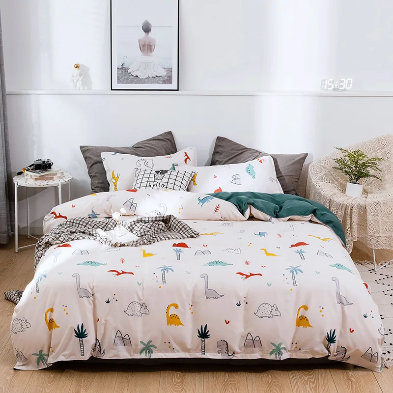 

Fashion Cartoon Style Good Polyester Fabric Print Duvet/Blanket Cover Set Flat Sheet Pillow Cases Comfortable 3/4Pcs Bedding set