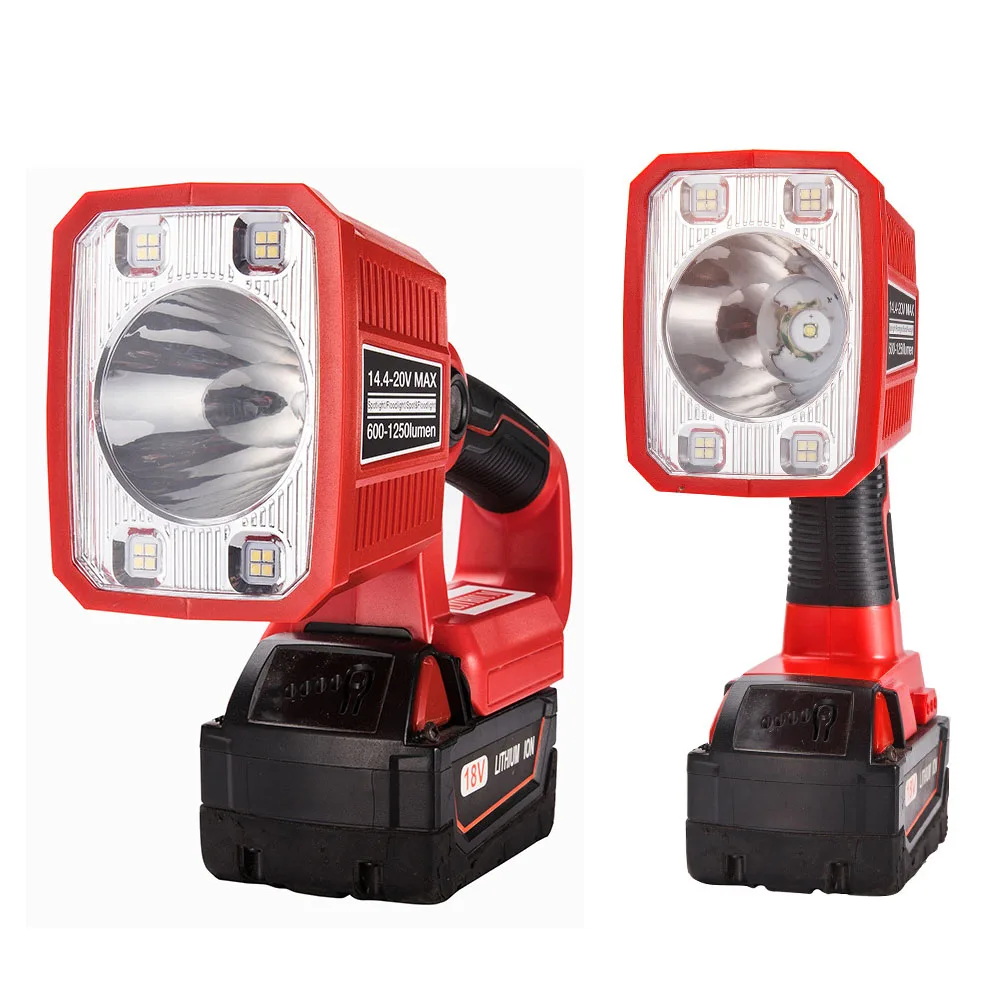 

18 Вт портативсветодиодный Светодиодная лампа рабосветильник для Milwaukee M & 1818V, литий-ионная батарея, фонасветильник с USB светильник щение