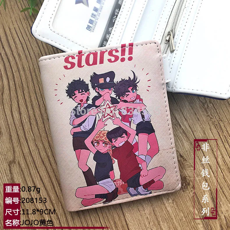 Аниме JoJos Необычные Приключения короткий кошелек для карт и фото держатель с