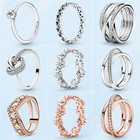 Женское кольцо из серебра 925 пробы, модное кольцо со сверкающими и полированными линиями, кольцо на палец для женщин, свадебное обручальное ювелирное изделие, подарок