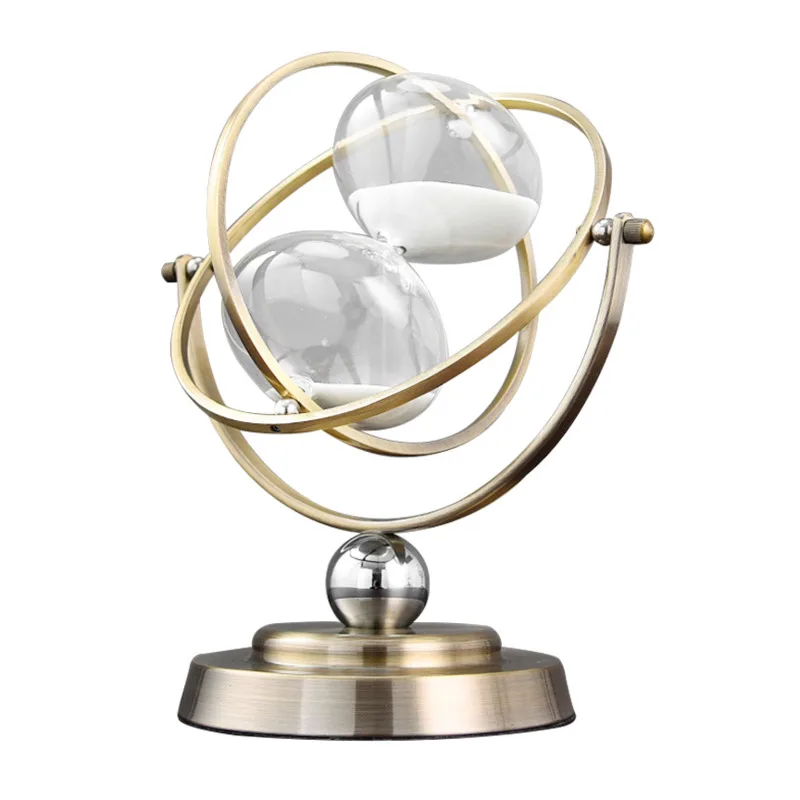 

Retro metal time hourglass pendulum timer Sand Timer Wooden Hour Glass Clock Home Decoration Decor Gift