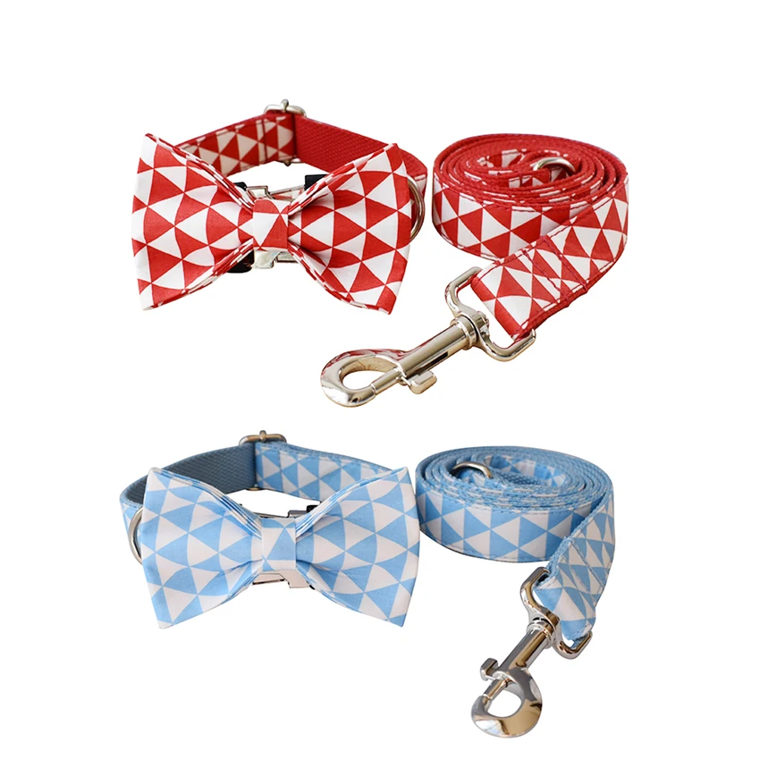 

Triangle Dog Collar Traction Rope Bow tie Pitbull Personalized Engraved Pet Name Retailing Supplies Accessories