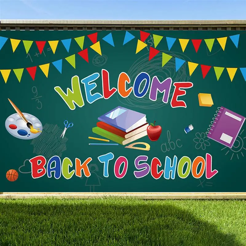 

1 Pc Dacron Hanging Banner Back to School Banner Creative Party Backdrop