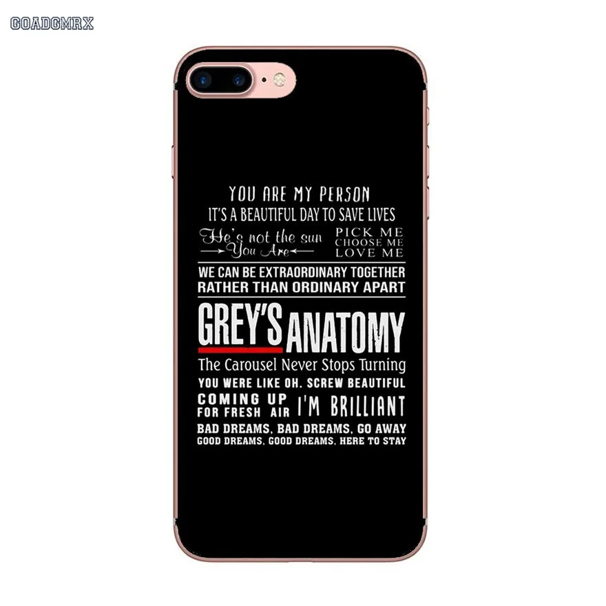 Прозрачные мягкие чехлы для iPhone 11 X XR XS Pro MAX 4 4s 5 5S SE 5C 6 6S 7 8 Plus GREYS Anatomy You Are My Person |