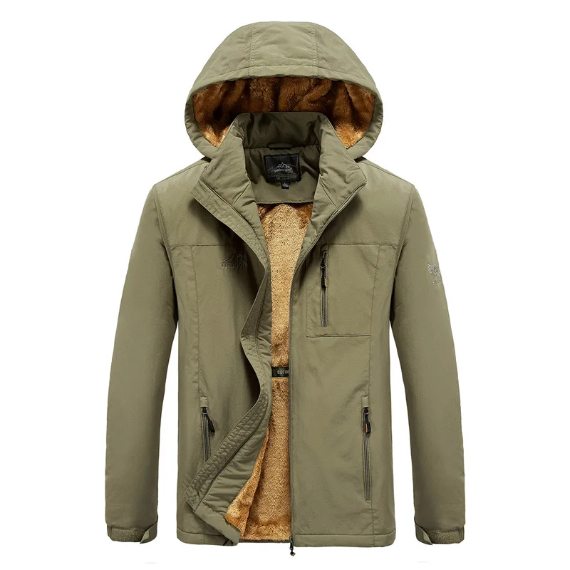 

Мужская Уличная Спортивная ветровка Rush, зимняя Вельветовая куртка с капюшоном для рыбалки, куртка с подогревом