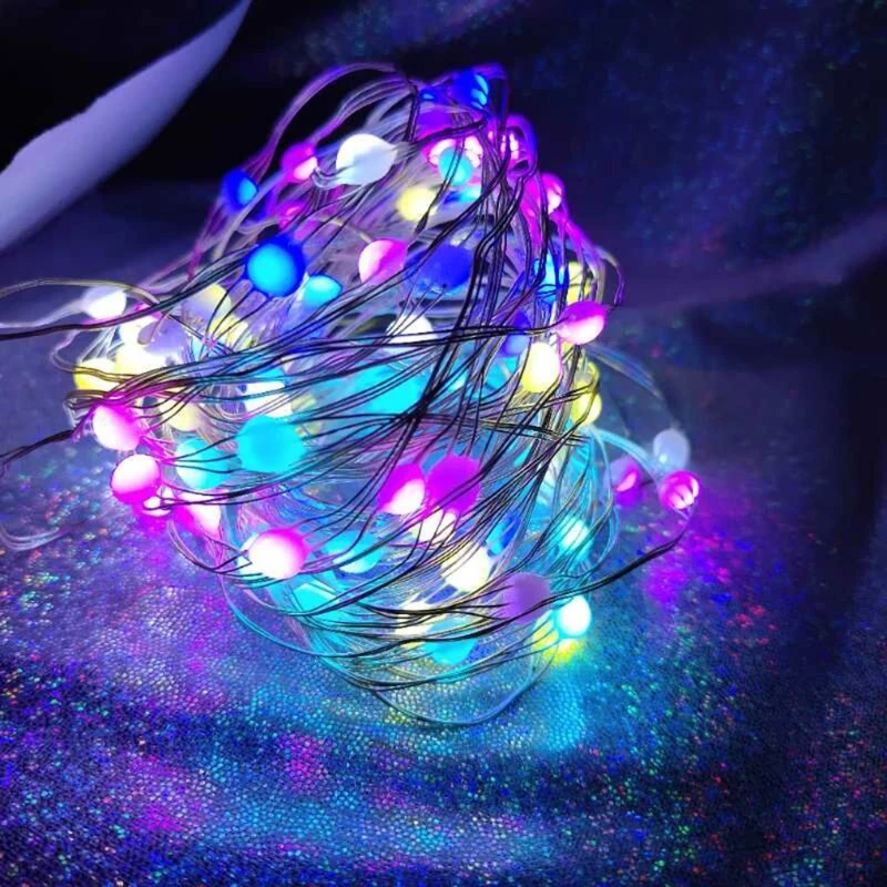 

Copper Wire Lights Wireless Remote Control USB RGB Light String 12 Modes Point Control LED Lamp String for Christmas Tree Decora