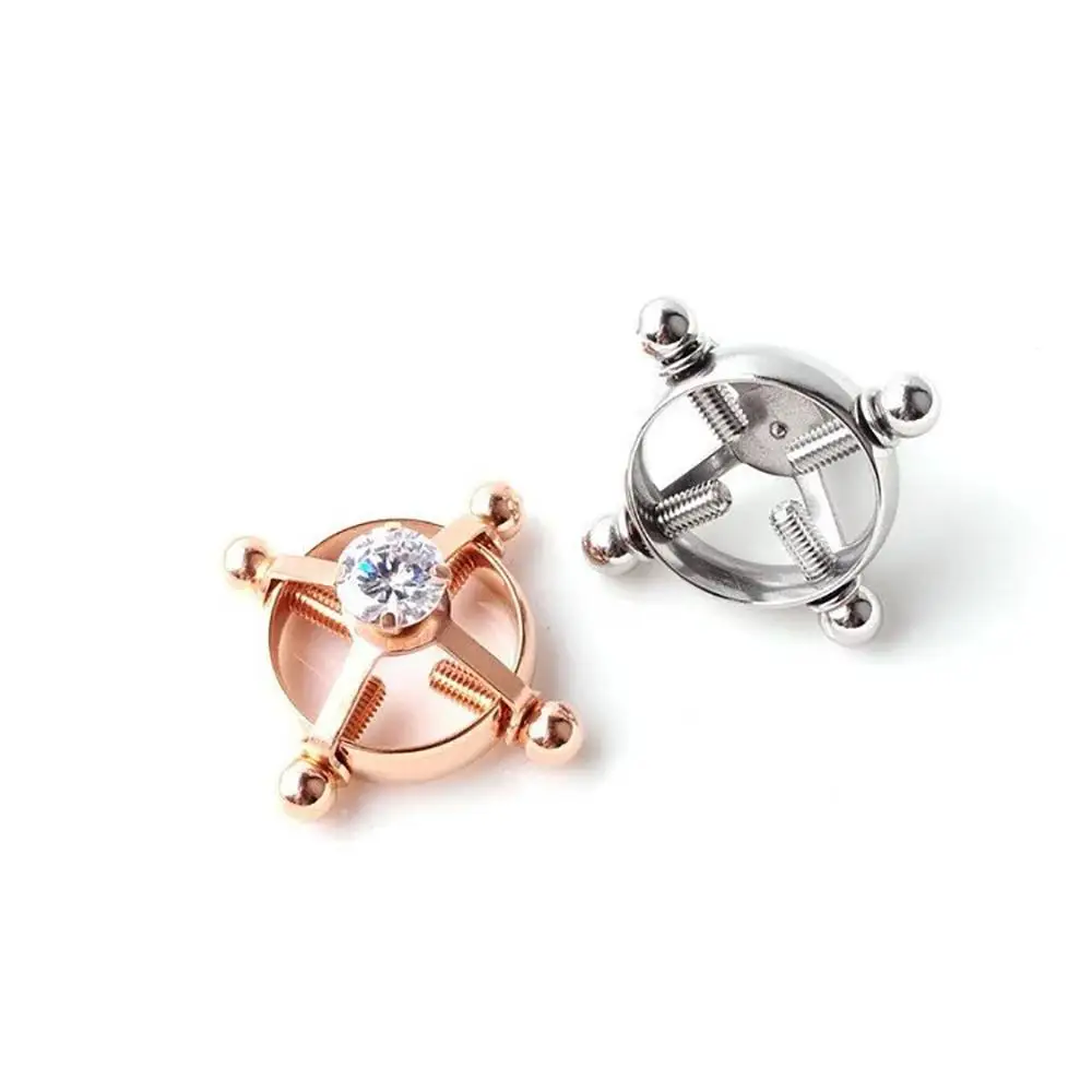 Круглый пирсинг для соска кольцо с инкрустация из нержавеющей стали цирконами