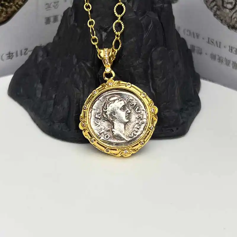 

Ожерелье с монеткой в стиле Древней Греции и римского монет, модное ожерелье, ювелирные изделия в подарок