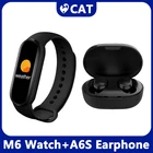 Смарт-браслет M6 Band 6 для мужчин и женщин, фитнес-трекер, пульсометр, тонометр, цветной экран, спортивный браслет