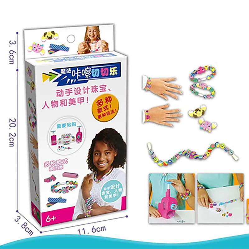 

New Innovative Magic Chop Cutlery Rubber Bracelet Cutter Plaything Children DIY Handmade Set Toys for kids