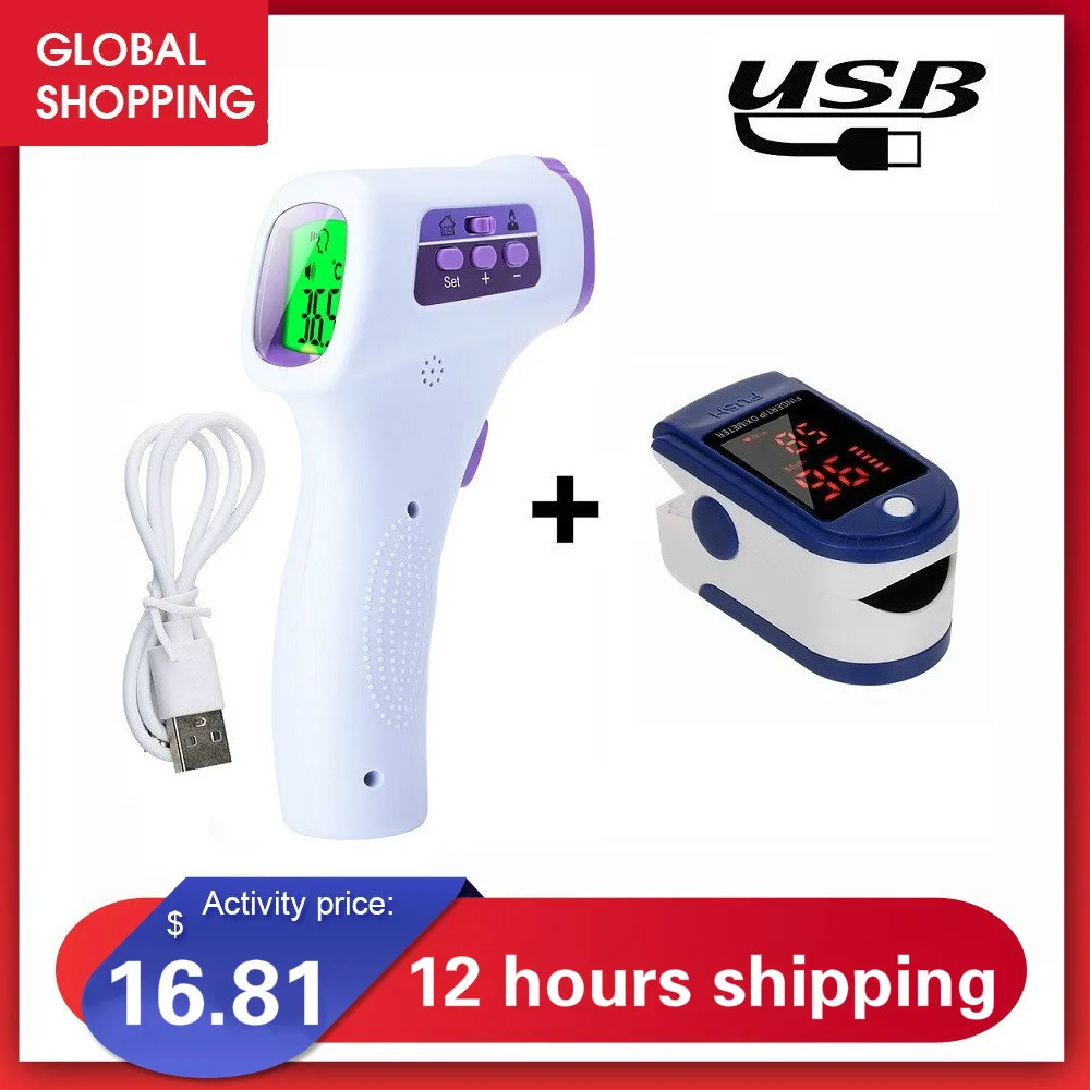 Цифровой инфракрасный термометр для тела USB с OLED дисплеем и зажимом пальцев