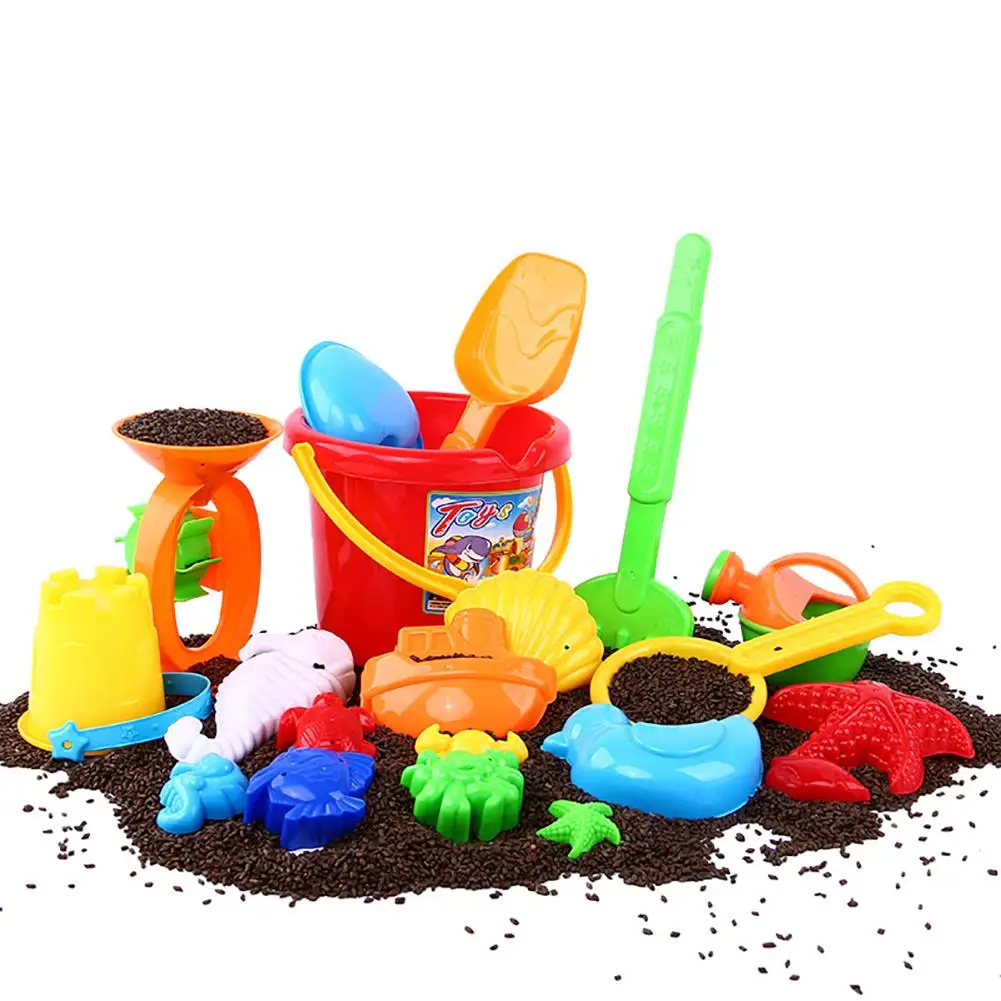 Детские песочные пляжные игрушки замок здание ведро Лопата модель рыбы набор