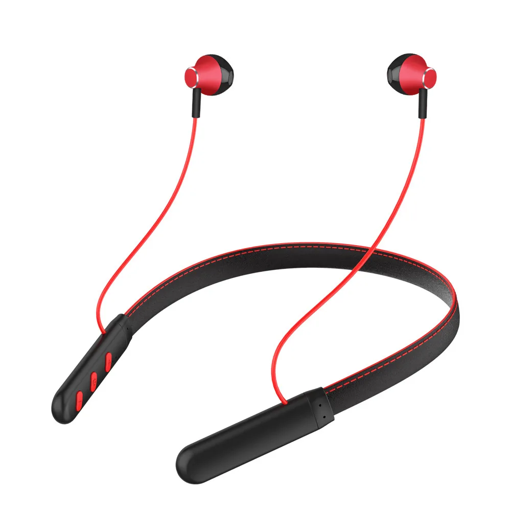 Наушники EARDECO с кожаным шейным ремешком, 24 часа воспроизведения, Bluetooth наушники, стерео беспроводные наушники, наушники, Спортивная гарнитура, микрофон