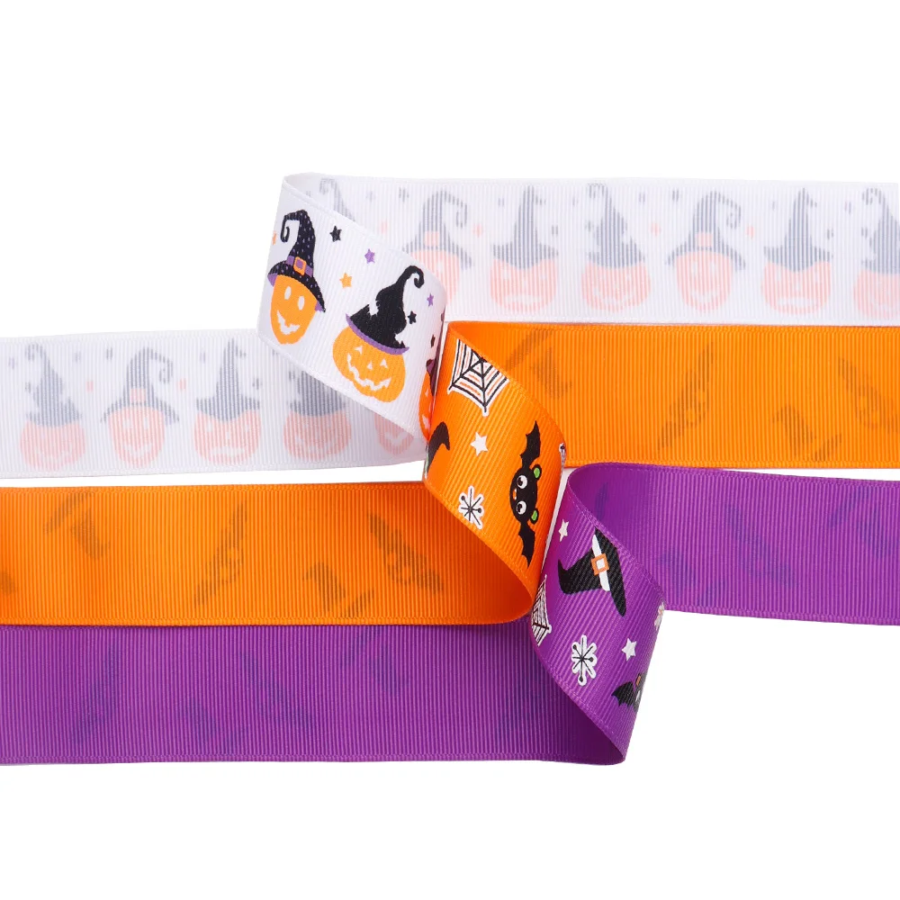 5 ярдов (25 мм) на тему Хеллоуина ленты в виде приведения и тыквы с принтом