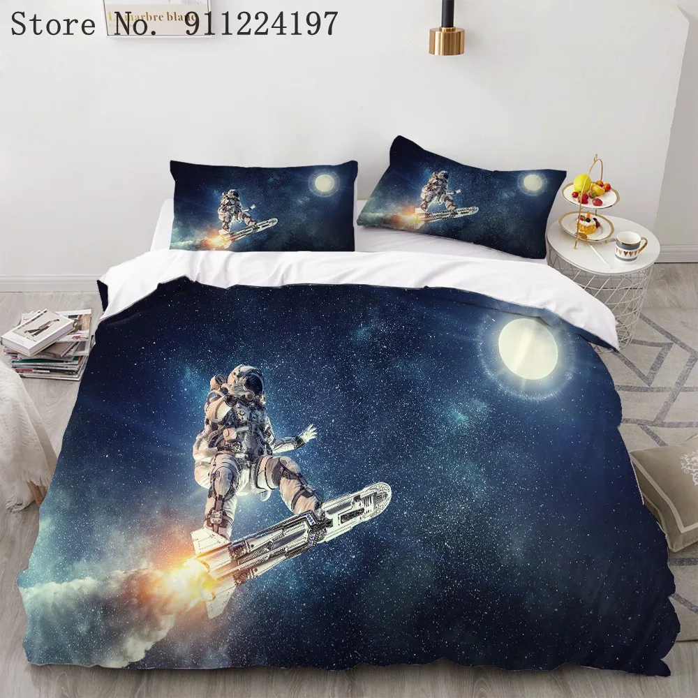 3D космонавта печать 3 шт. пододеяльник Стёганое одеяло декоративная наволочка на