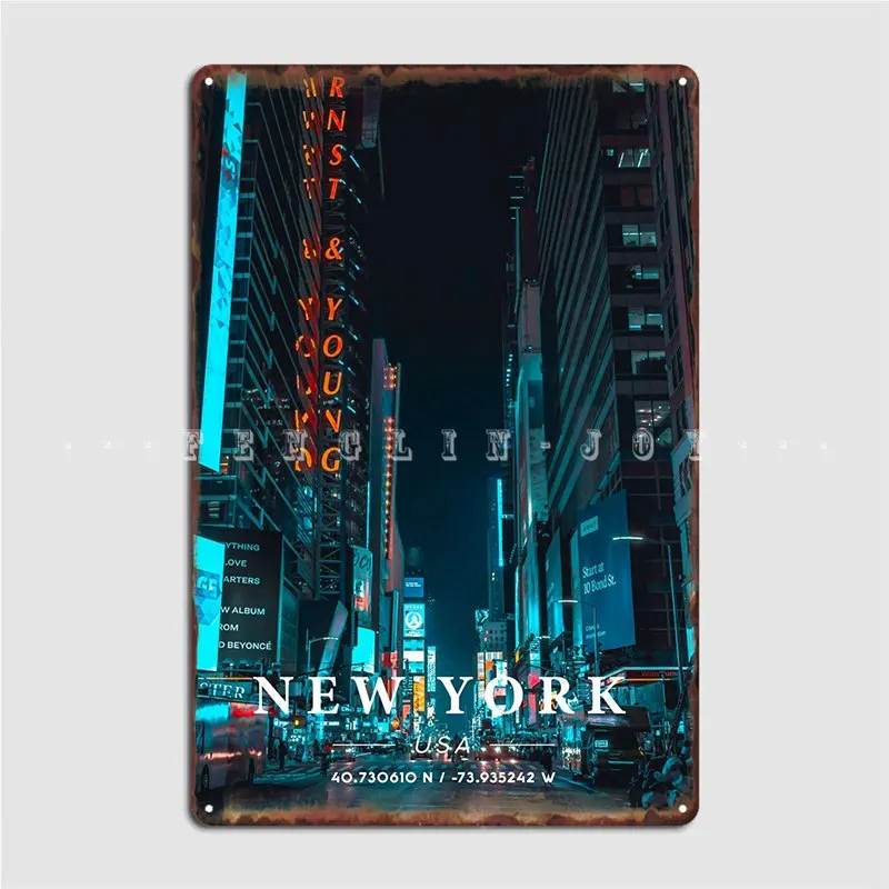 

Металлический плакат с изображением Нью-Йорка, декоративный постер в виде таблички для кинотеатра, гостиной, клуба, бара, гаража на заказ, жестяные плакаты с вывесками