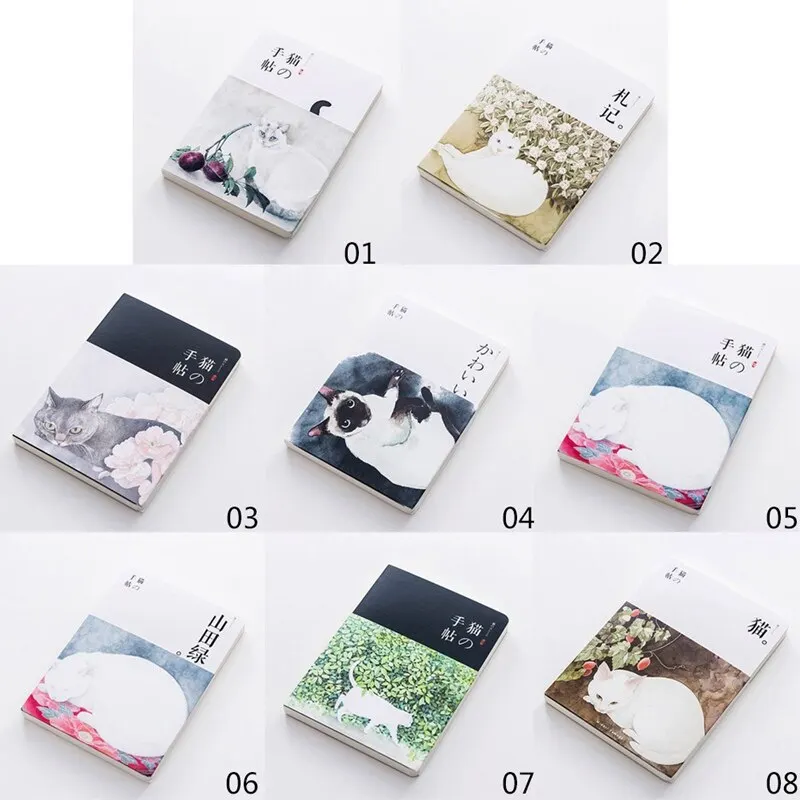 

Cute Cat Notebook Paper Sketch Book Office School Supplies Gift New Blank Vintage Sketchbook Diary Drawing Painting 80 Sheet