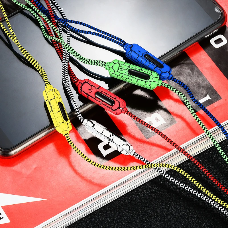 Горячая продажа 3 5 мм Джек трещина красочные наушники в ухо с микрофоном супер