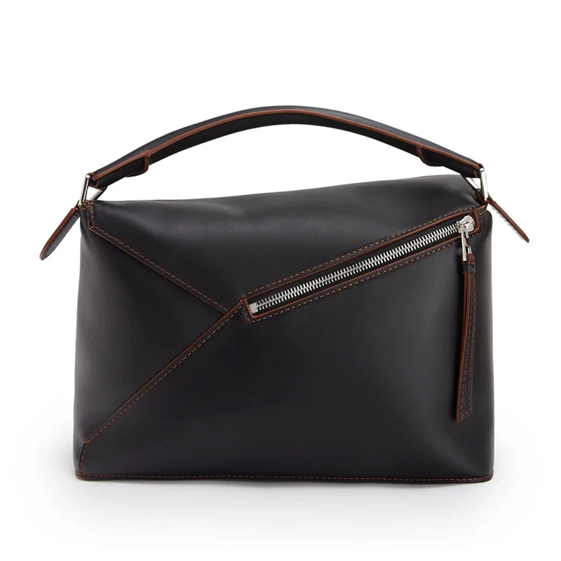 

New 2020 Genuine Leather Large Capacity Geometric Bag Men's bags messenger bag handbag
