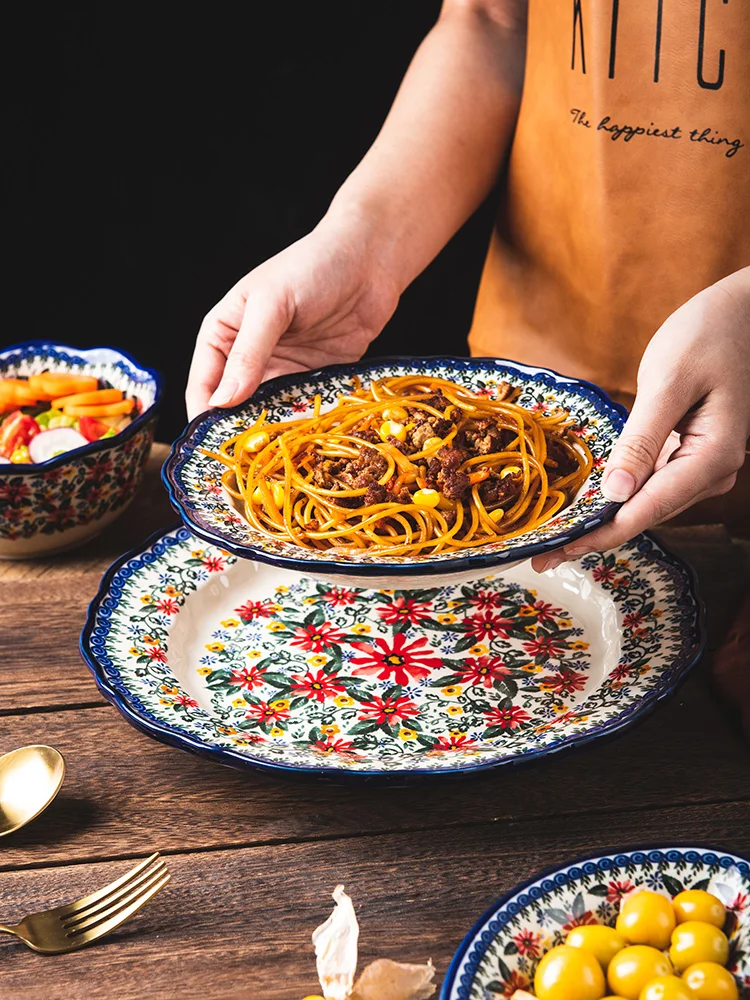 Керамическая столовая посуда из Польши бытовая Салатница блюдца набор тарелок 13