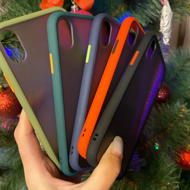 shockproof phone case for iphone 11 pro max xr x xs max 7 8 6 plus soft tpu border matte back pc candy color back cover free global shipping