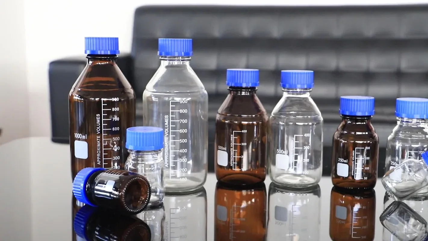 50 мл 2000 мл/винт Кепки синий винт Стекло химические реагенты для Лабораторная