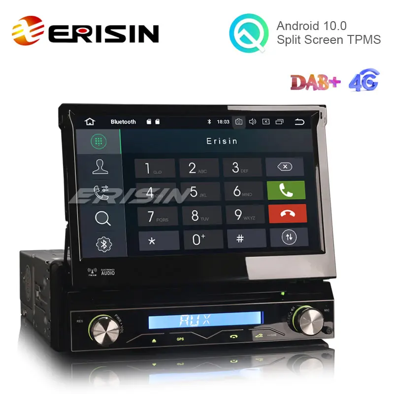 Erisin ES5188U 7 &quotAndroid 10 0 автомобильный стерео DVD GPS WiFi TPMS DVR DTV BT OBD2 DAB + CarPlay 4G | Автомобили