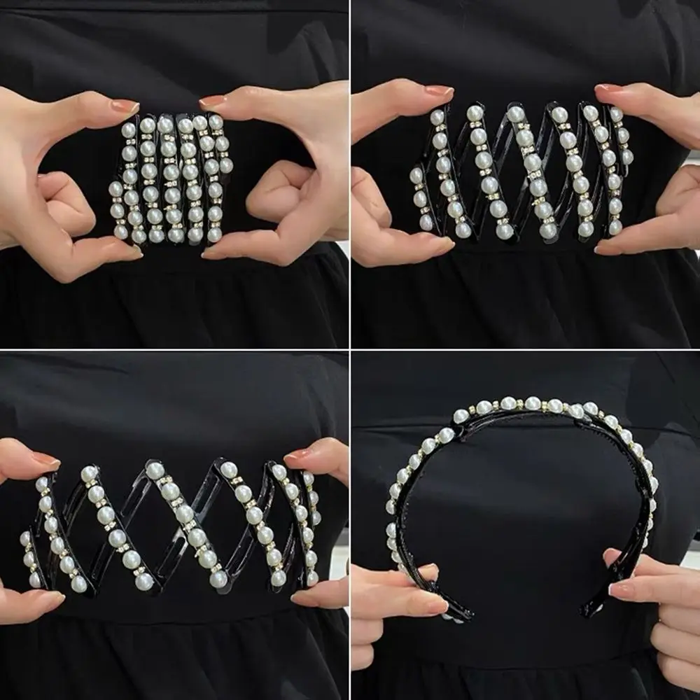 

New Portable Foldable Bezel Hairbands Headbands for Women Girls Man Vintage Hoop for Party Korean Hair Bands Accessories