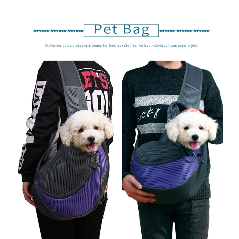 

Breathable Pet Dog Carrier Outdoor Travel Handbag Comfortable Mesh Oxford Single Shoulder Bag Sling Mesh Travel Pet Dog Bag