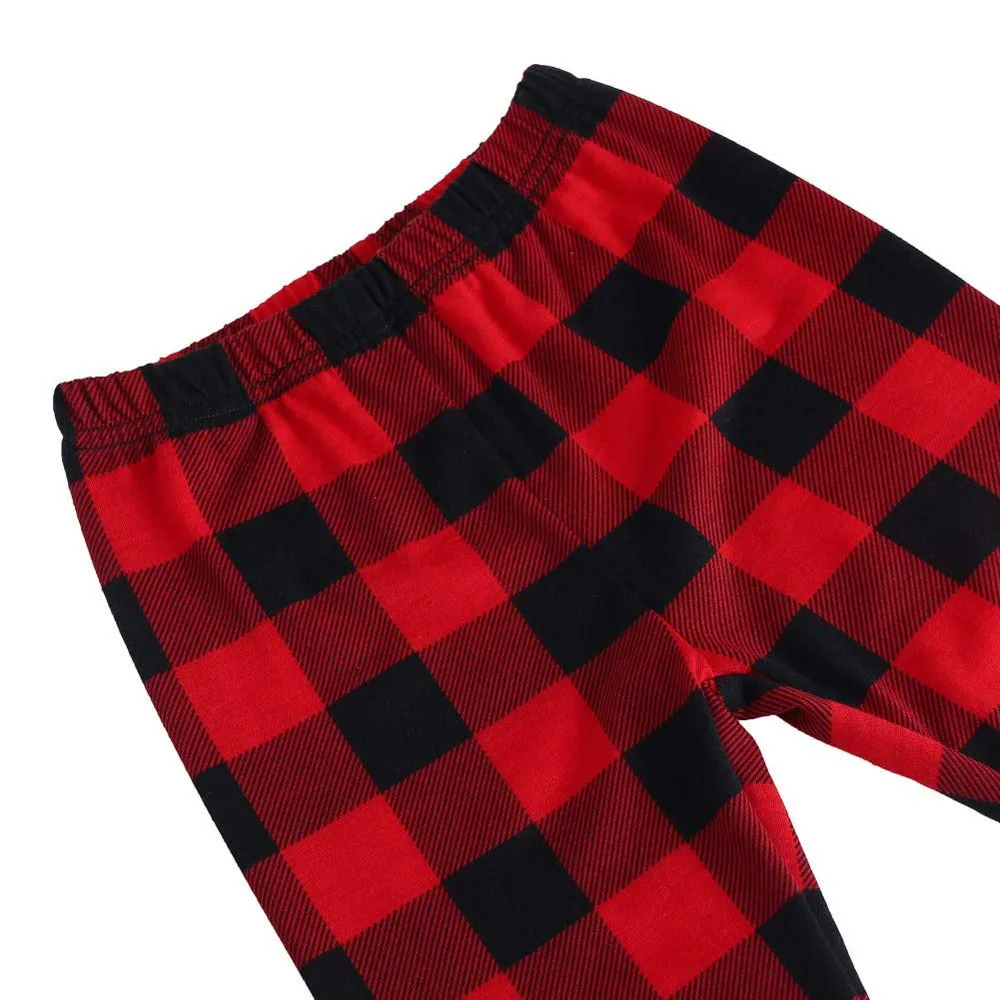 Мужские рождественские пижамы в клетку с Санта-Клаусом семейные сочетающиеся