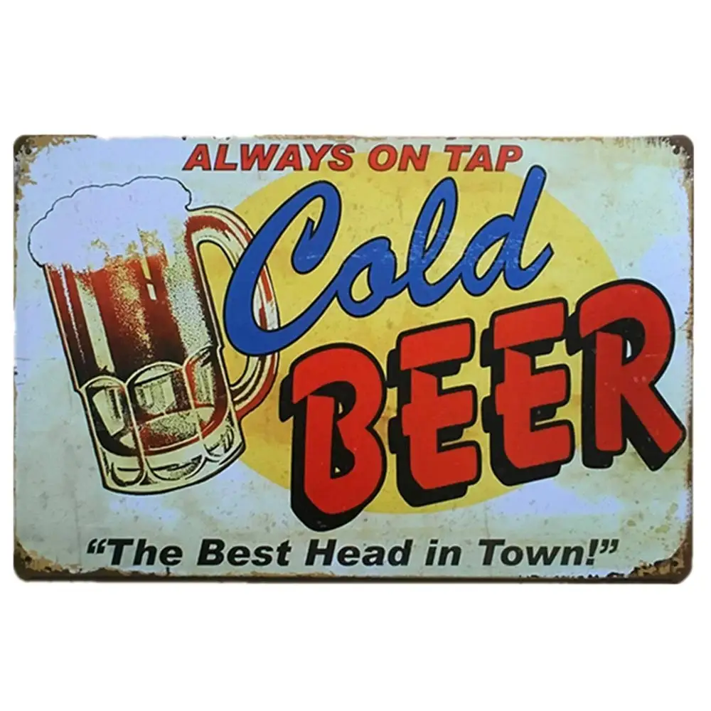 

Clod Beer Always On Tap Vintage Metal Tin Signs For Wall Bar Pub Home Retro Decor 12 x 8 Inch