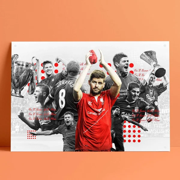 

Lfc Steven Gerrard Metal Tin Sign Retro Tin Plate Fashion Wall Sticker Living Room Decor 8*12inch