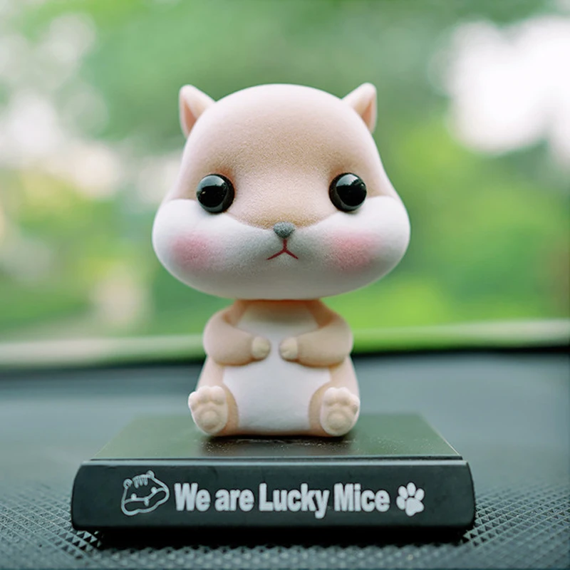 Флокирующий хомяк встряхивающая головка кукла мышка аксессуары для автомобиля