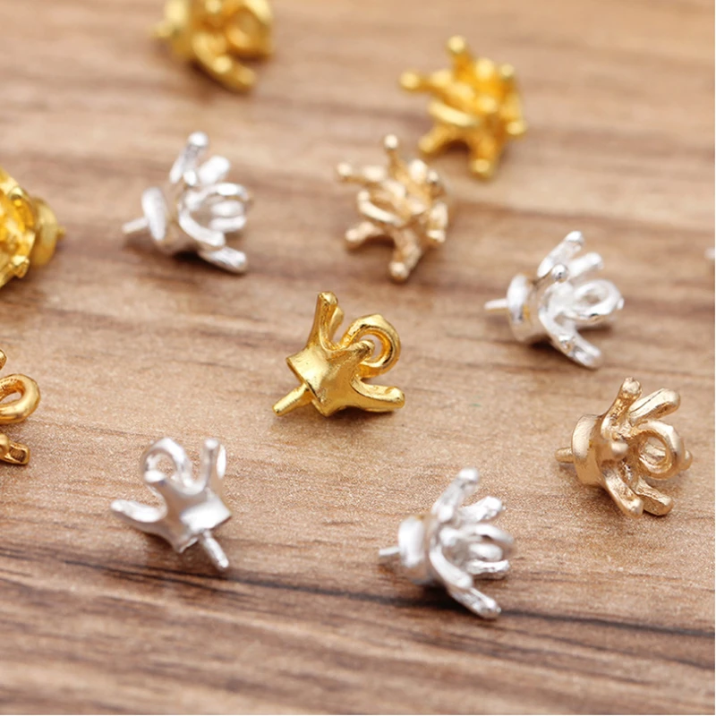 

50pcs/lot 10mm Flower Pendants Clasp Necklace Pins Connector For DIY Necklace Making Supplies Jewelry Finding