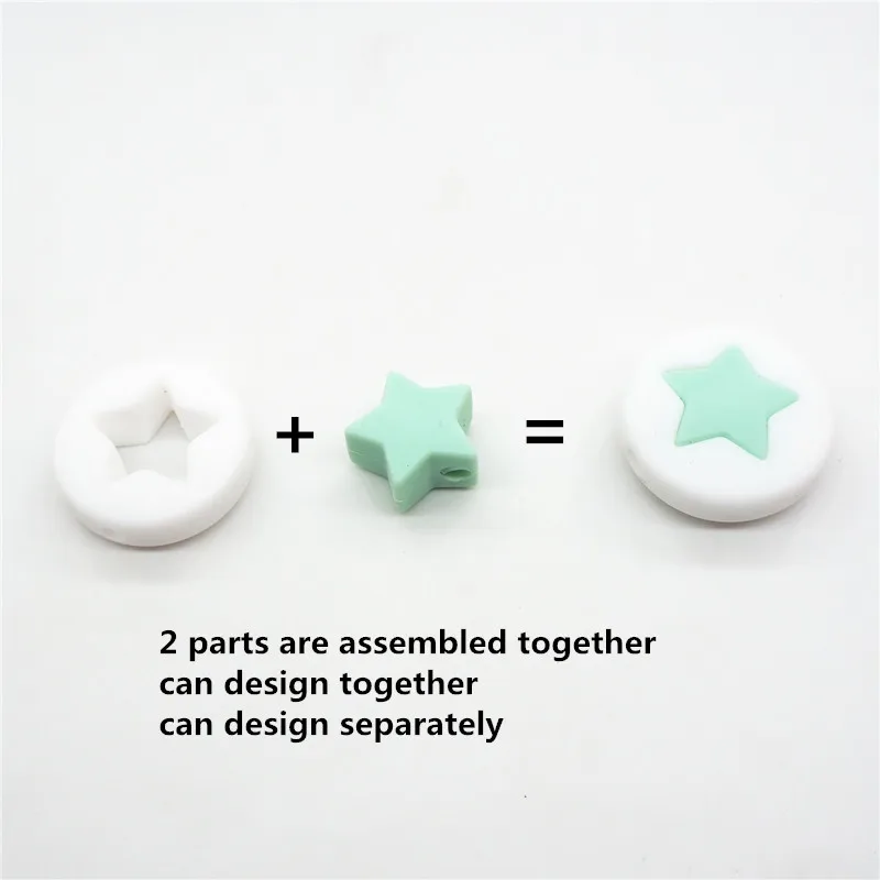 Chengkai 10 шт силиконовые бусины в форме звезды DIY детская погремушка пустышка украшения Прорезыватель для зубов игрушки изготовление 45 мм большая звезда бусины bpa бесплатно