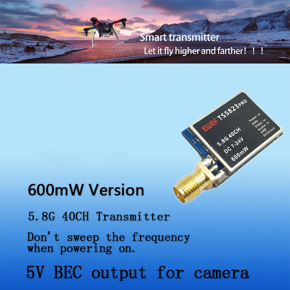 

5.8G 40CH FPV Receiver 600mW Transmitter Module for RC Quadcopter RC Mini FPV Drone Parts