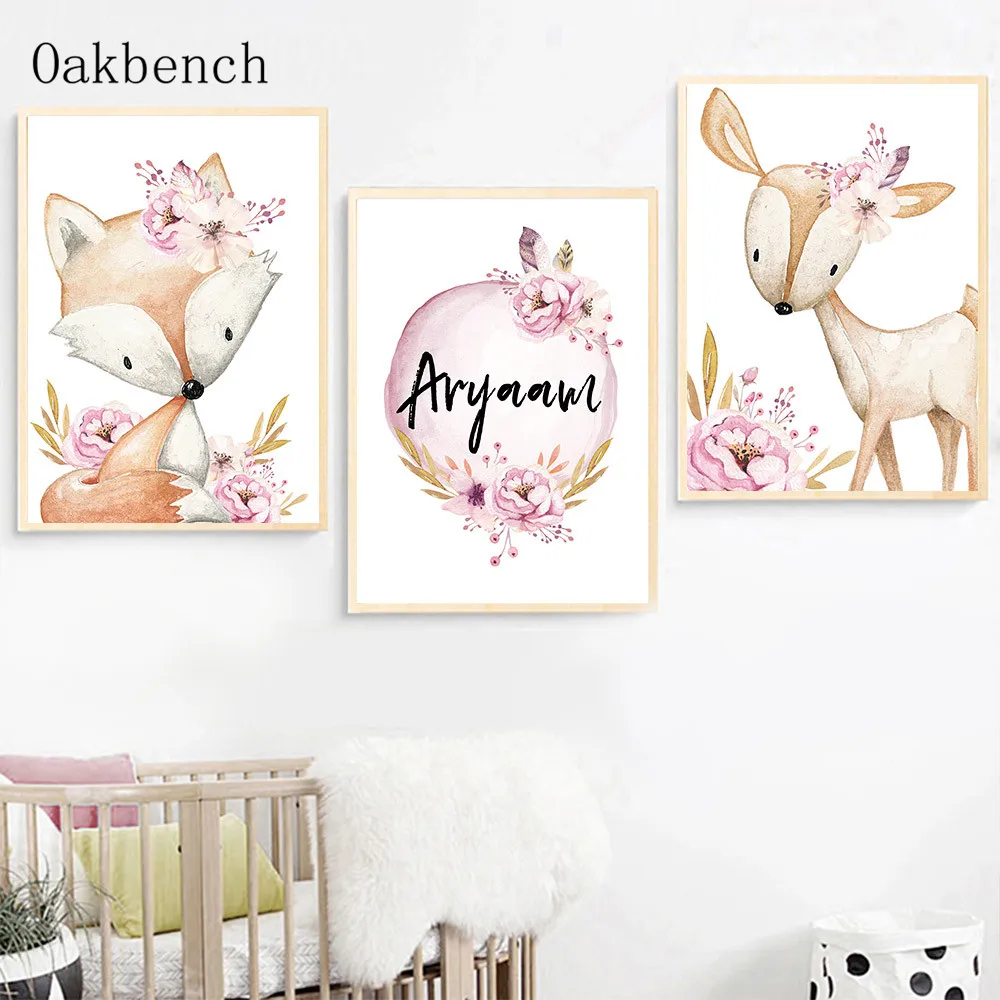 Настенный постер на заказ с изображением лисы и оленя Настенная картина для