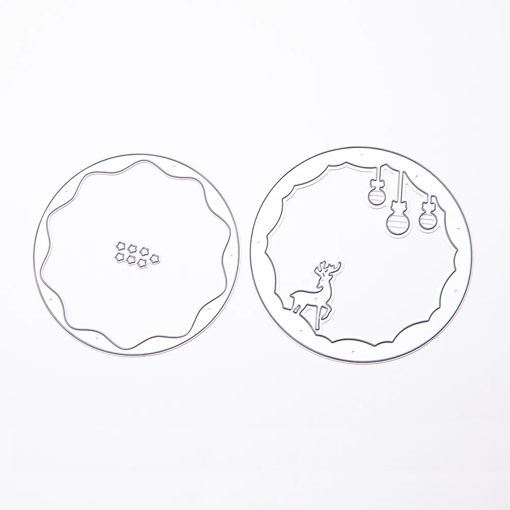 Металлические Вырубные формы рождественские украшения рамка оленя вырубные