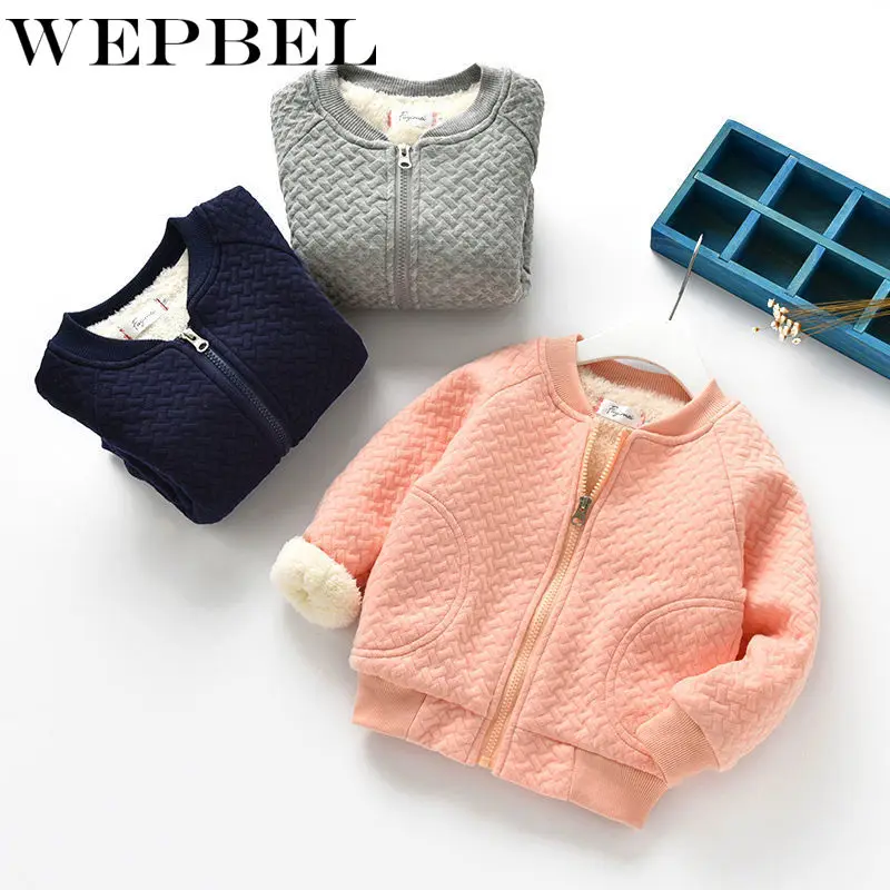 WEPBEL/теплое пальто для маленьких мальчиков и девочек флисовая куртка зимняя