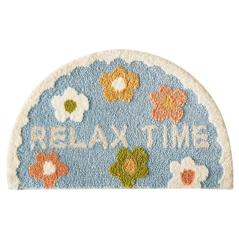 

Ins simple Bathroom Floret Carpet Flower Area Rugs Anti Slip absorbent House Entrance Carpets thickened door mat Home Decor