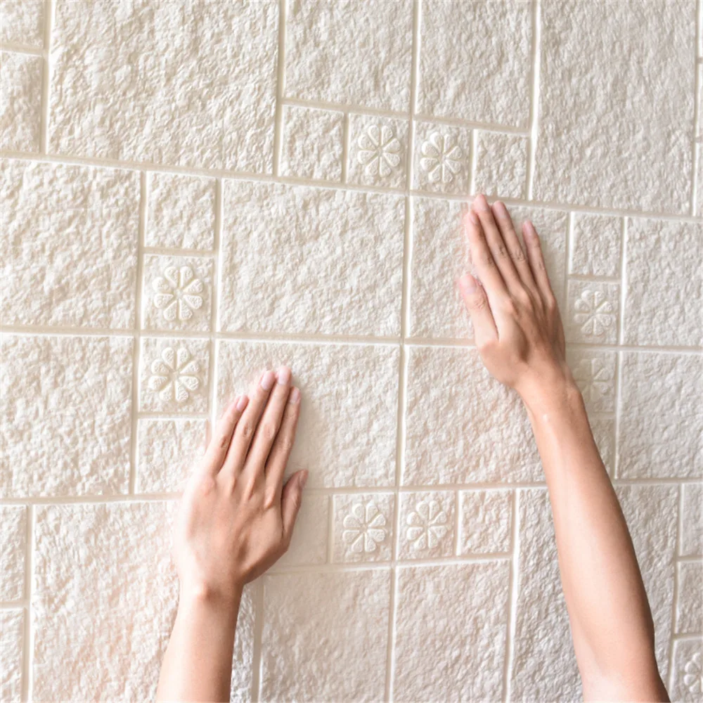 ПЭ пены 3D обои DIY стикер стены s Настенный декор тисненый кирпич камень фон для