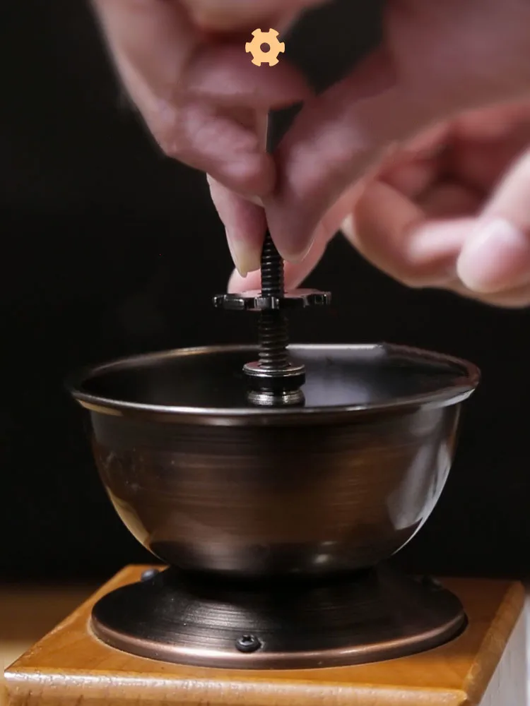 売る 木製コーヒー豆挽き肉,レトロ,手作り,鋳鉄製,ポータブル,家庭用コーヒー台