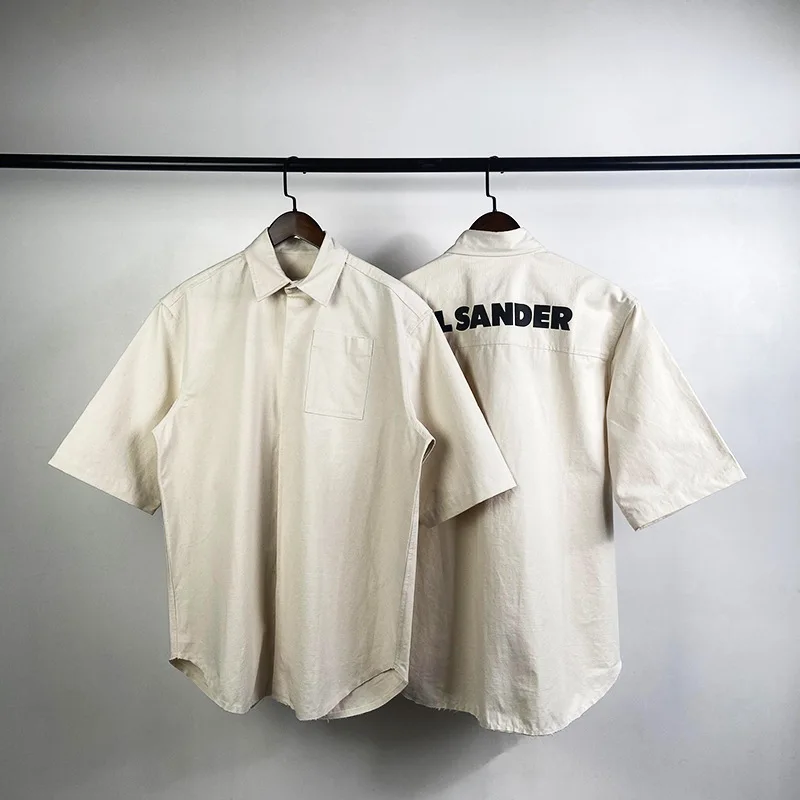 Рубашка Jil Sander в стиле унисекс известная немецкая уличная одежда с короткими