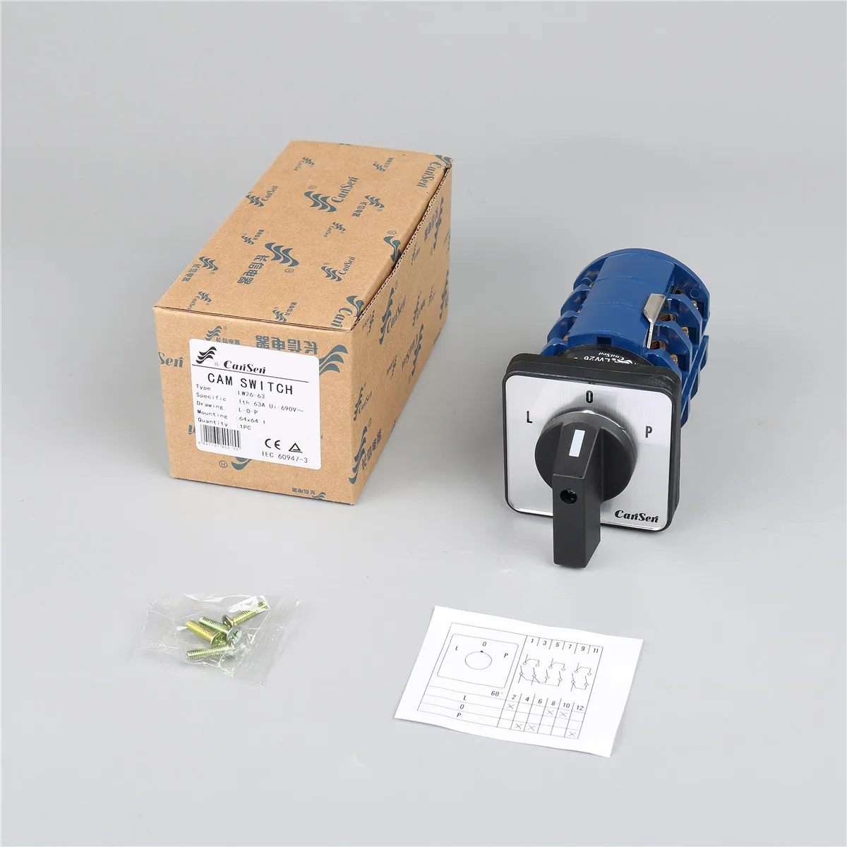 Cansen LW26 63 C42 Ith 63A Rotar Cam Switch 3 позиционный двигатель переключатель переднего и