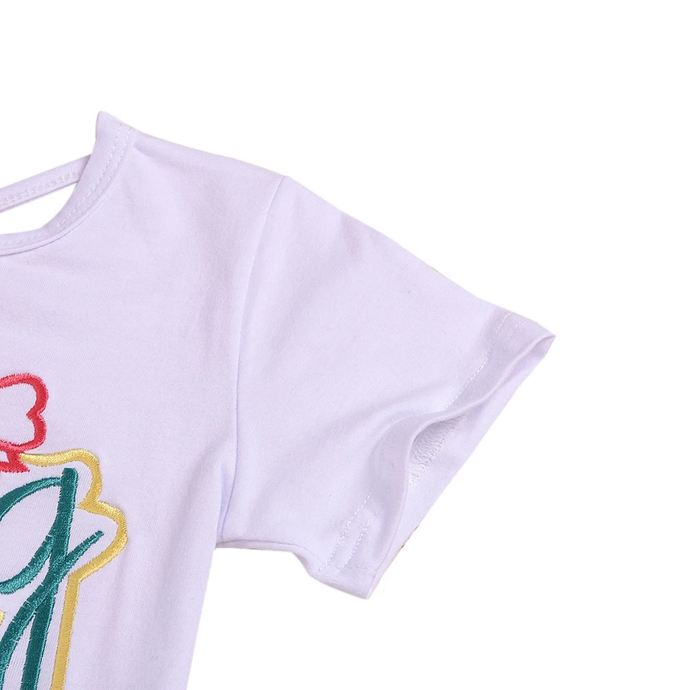

New Fashion Baby Kids Girls Short Sleeve Letter cotton T-shirt Blouse +Mini Strap Skirts Cute Princess High-quality Set